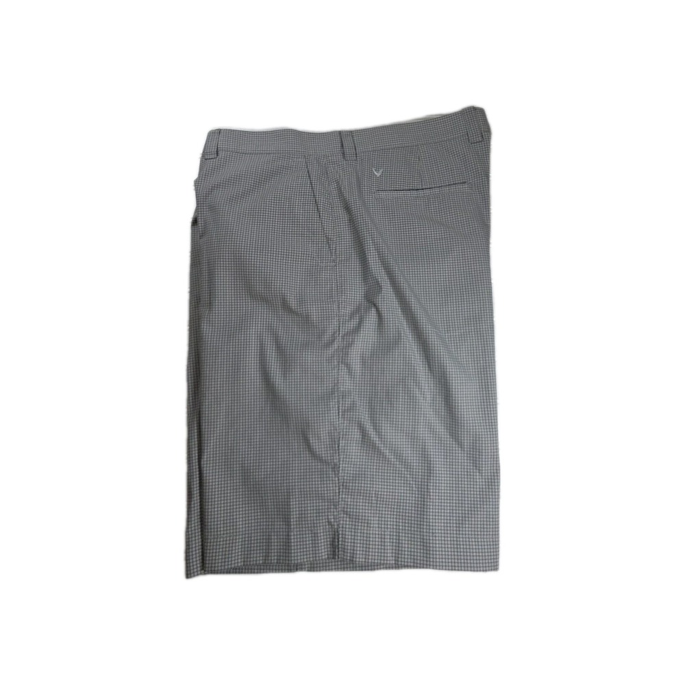 Callaway Mens Golf Shorts Gray‎ White Plaid Pockets logo, Size 40